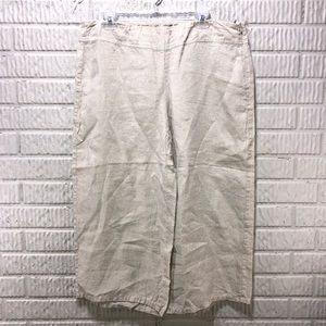 Eileen Fisher Cropped Linen Pallazo Pants Size L